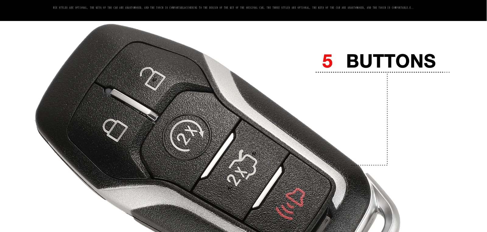 Jingyuqin 164-R7989 Замена 5 кнопок ключ чехол для Ford Edge Explorer Fusion M3N-A2C31243300
