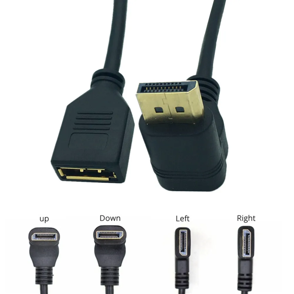 30cm DisplayPort DP Display Port Male 90 Degree Right Angled to Female Extension Cable for CRT LCD Projectors | Электроника