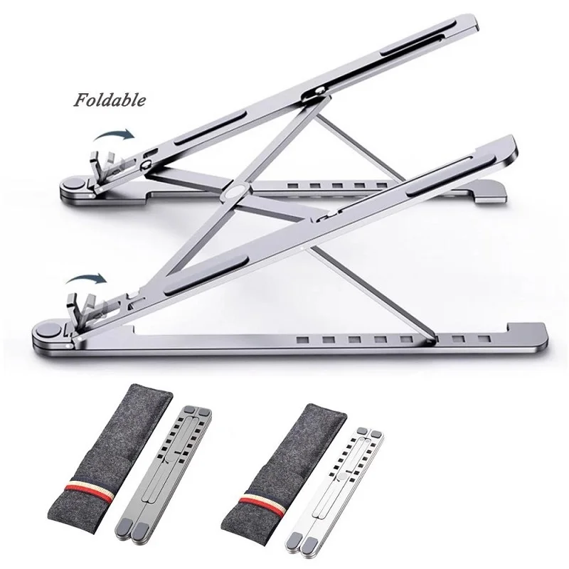 

Laptop Stand Rack X Style Adjustable Foldable Aluminum Alloy Office Desktop Notebook Holder Desk For 7-15 Inch Macbook Pro Air