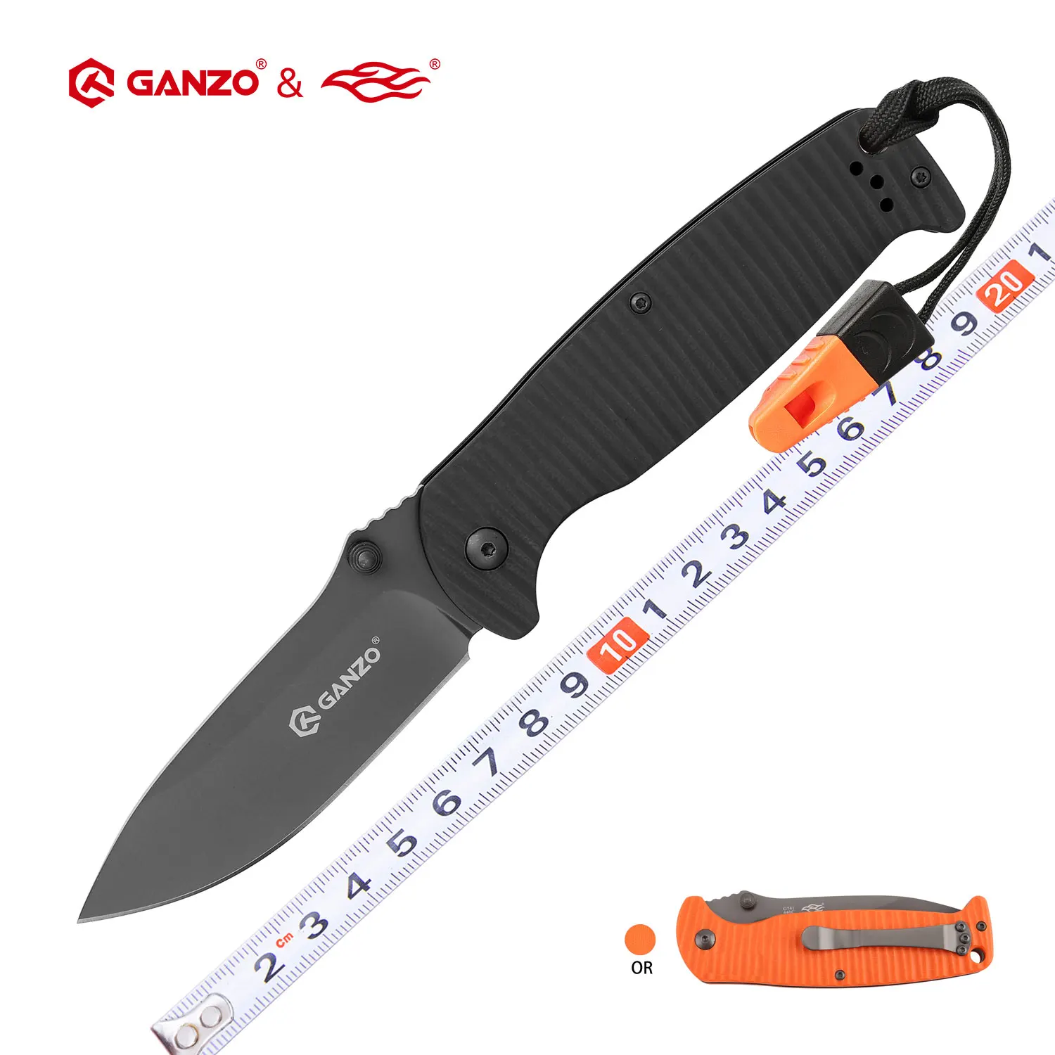Складной нож Ganzo G7413P F7413P 440C 58 60HRC G10 со свистком уличный инструмент для кемпинга