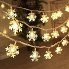 Гирлянда в виде снежинок с usb-питанием, светодиодная уличная декоративная лампа для двора, 2022 Новогодняя Рождественская декорация для праздника
