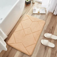 inya bathroom carpet non slip pebble flannel pad floor carpet memory foam rug coral fleece mats set mattress for bathroom decor