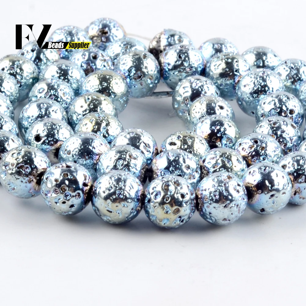 Натуральный светильник синий вулканической лавы гематит камень круглые бусины
