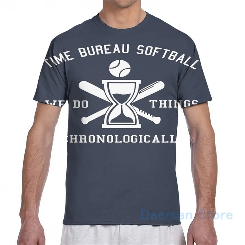 Время Бюро Софтбол Летучая мышь для мужчин футболка женщин со сплошным принтом