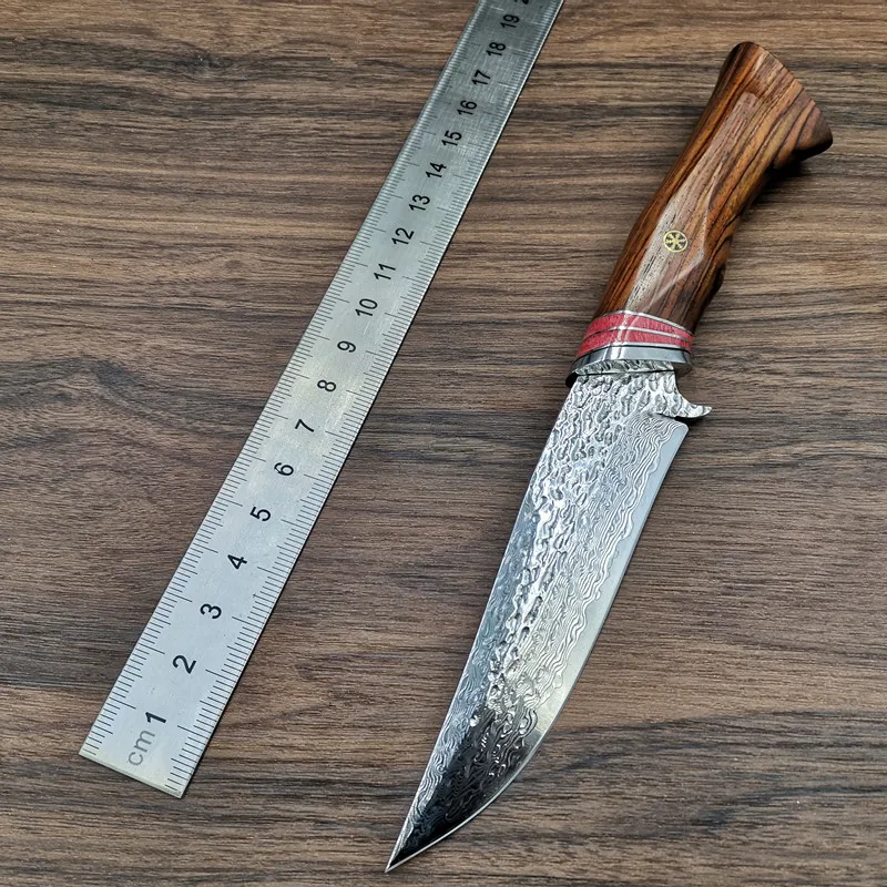 Самурай 60 HRC ручной 95 Слои VG10 Дамаск Сталь охотничий прямой нож палисандр кости