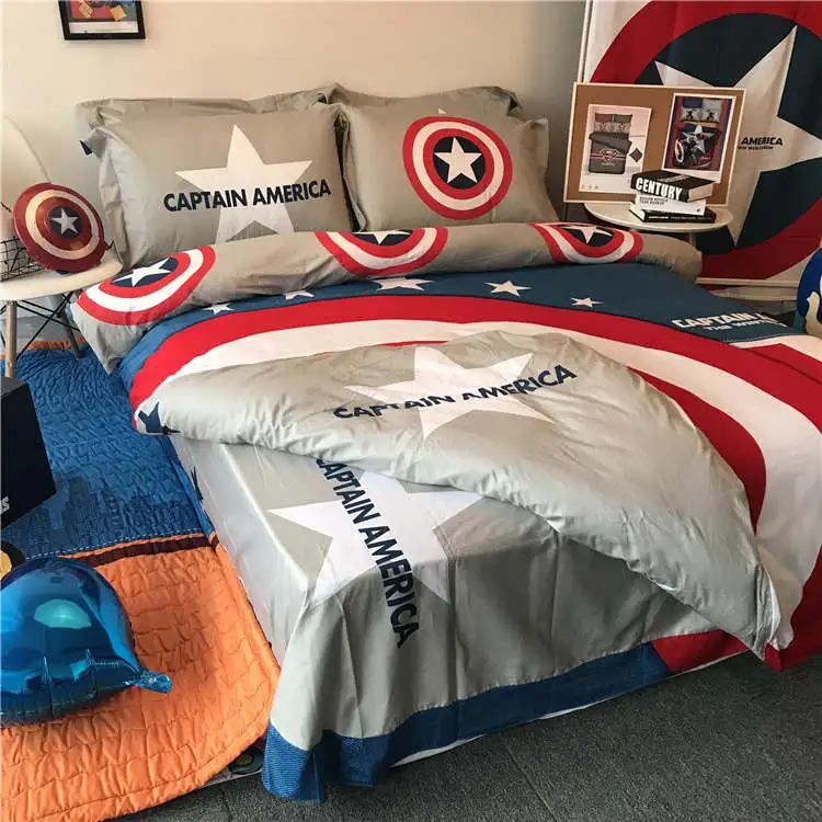 100% хлопок с изображением героев фильма Марвел щит Человека-паука стеганное