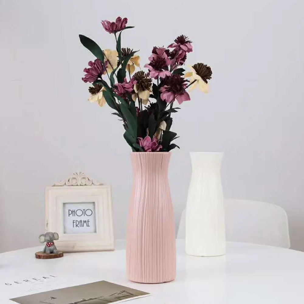 Скандинавская Цветочная ваза орнамент домашняя пластиковая белая керамическая