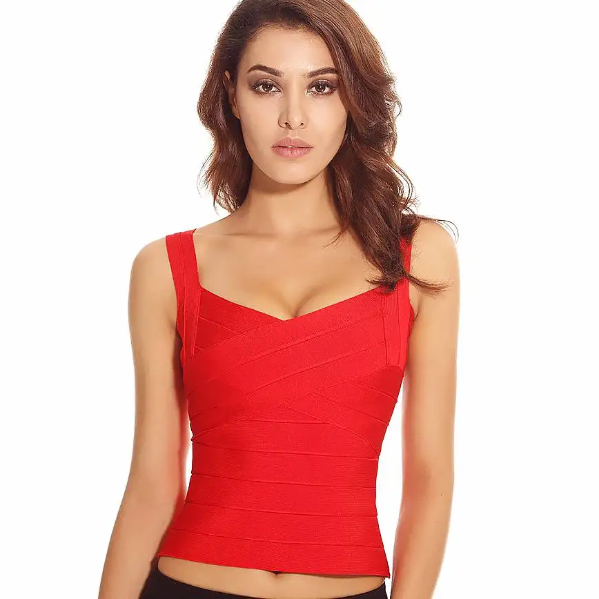 HQBORY Sexy Women Criss Cross Red Bandage Top Classic Strip Bodycon Camis Spaghetti Girl Office Lady Slim Elastic Black Tank XL