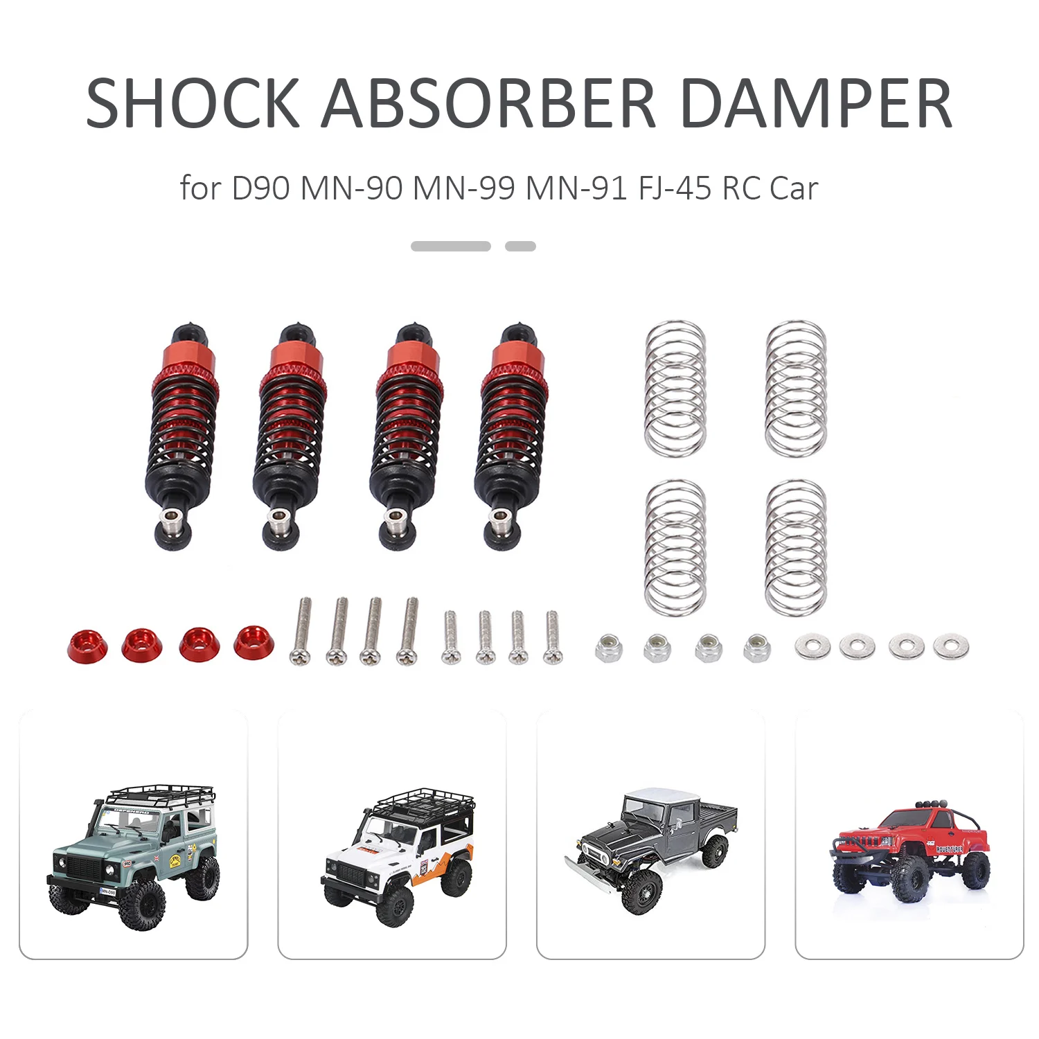 Амортизатор из металлического сплава для автомобиля D90 MN-90 MN-99 MN-91 FJ-45 RC 1/12 Rock Crawler