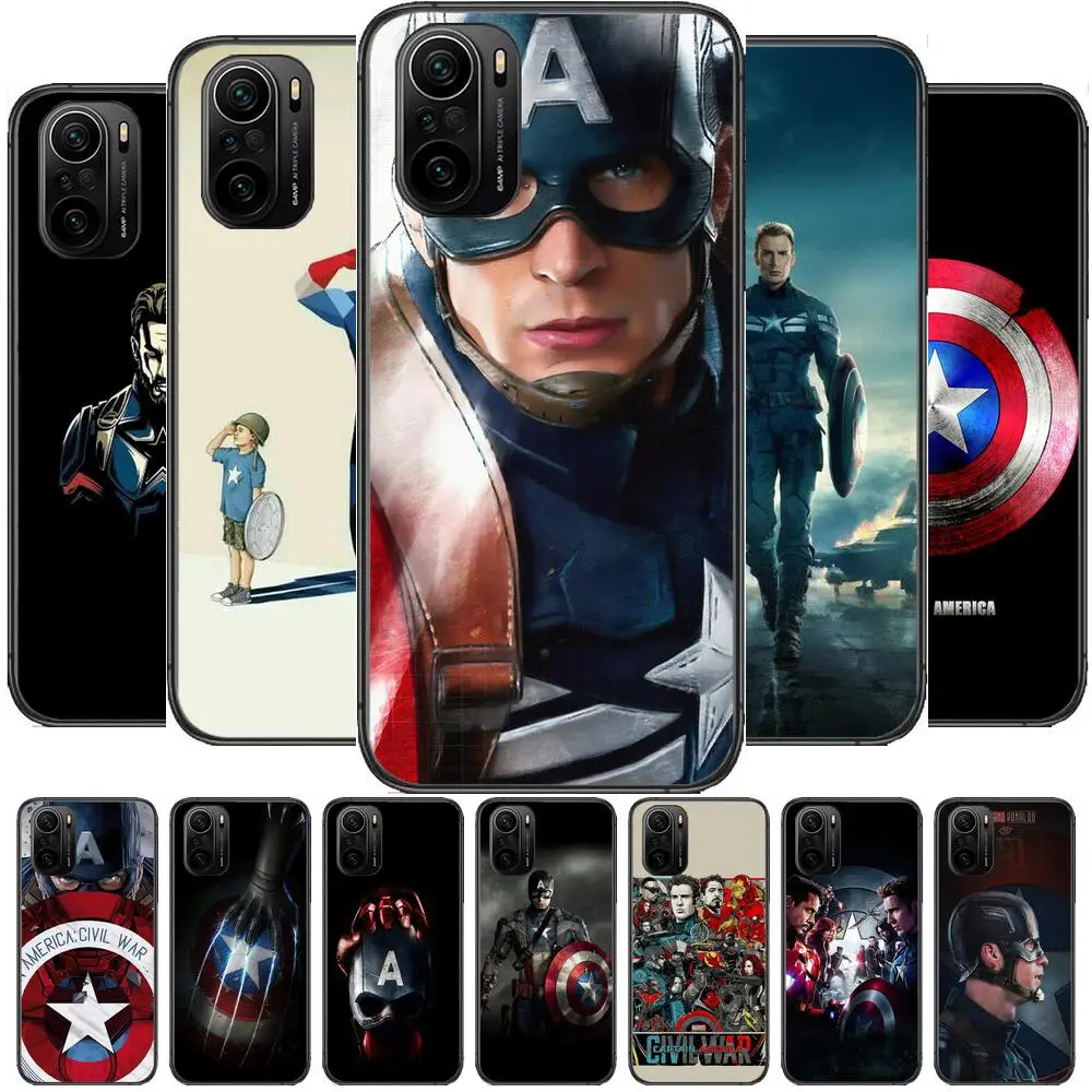 

Captain America Marvel Phone Case For xiaomi redmi POCO F1 F2 F3 X3 Pro M3 9C 10T Lite NFC Black Cover Silicone Back Prett mi 10