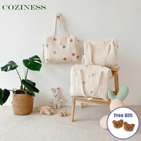 coziness zipper embroidery quilted mummy bag baby stroller bag single shoulder diaper bag large oversize newborn outing bags
