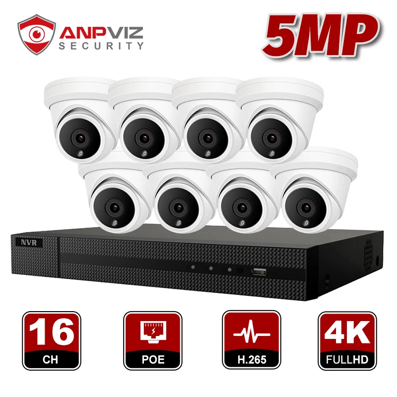 Камера Наружного видеонаблюдения Anpviz 16 каналов 4K NVR 5 МП POE IP|Система наблюдения| |
