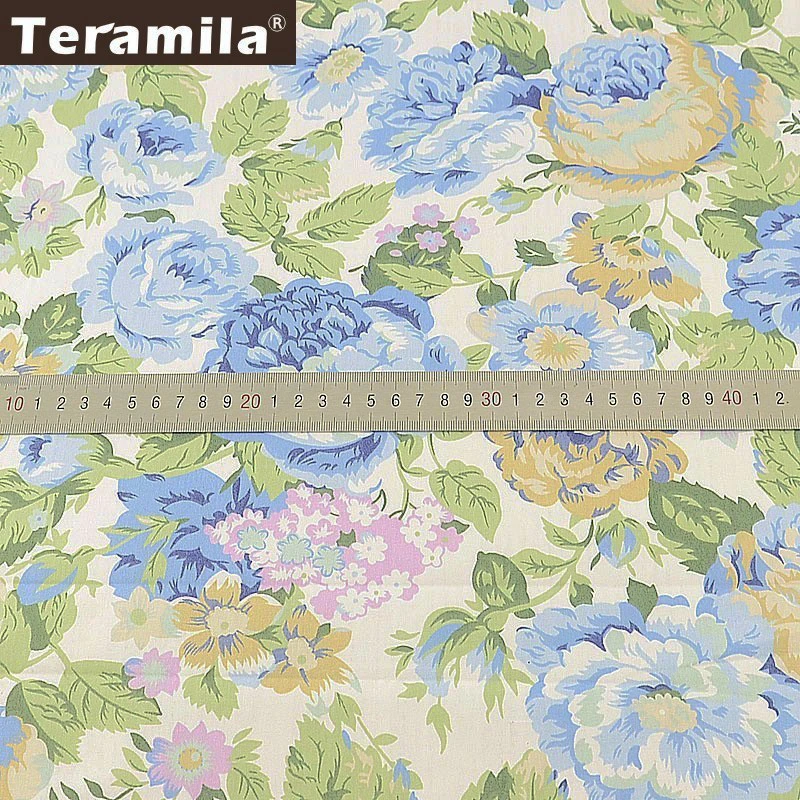 Teramila Новинка белый стеганый саржевый материал для шитья 100% хлопок Голубая