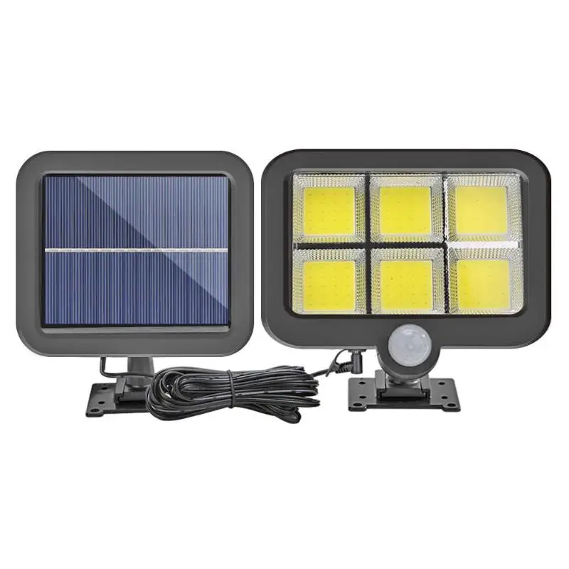 Human Body Induction Solar Lamps Black Plastic COB 120 LED Wall Light Waterproof Garden Street Lamp Outdoor Lighting |