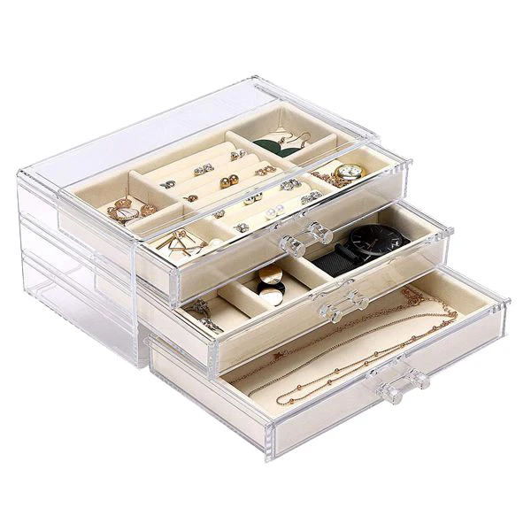 

Dustproof Jewelry Storage Box Display Box Ladies Pendant Watch Display Stand Box Home Earring Necklace Jewelry Box