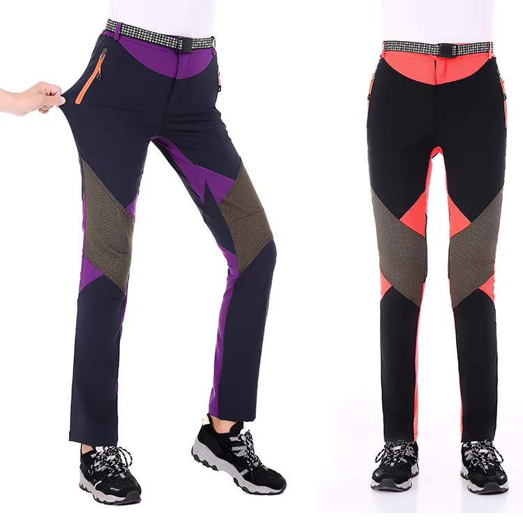 

WOMEN'S Quick Drying Pants Outdoor Climbing Spell Color Stitching Summer Quick-Drying Stretch Pants Slim Fit Pants