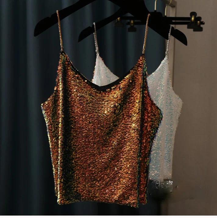 

Женский Уникальный Топ с блестками и градиентом