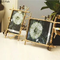 67 inch nordic vintage metal butterfly photo frame family portrait nightstand desktop square golden picture frames home decor