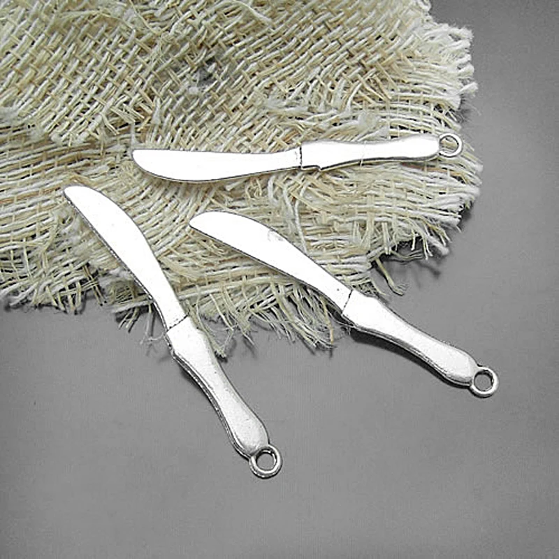 (B188) 20 штук 53x6 мм античное серебро Цинк сплав длинный нож подвески самодельные ювелирные фурнитура Аксессуары Оптовая продажа