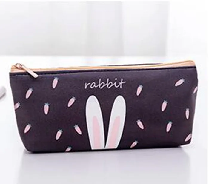 Подарочный чехол для карандашей, милый школьный чехол для карандашей s для девочек и мальчиков, Kawaii, кожаная большая сумка для ручек, чехол для карандашей, школьные складские принадлежности - Цвет: Style 1 Rabbit