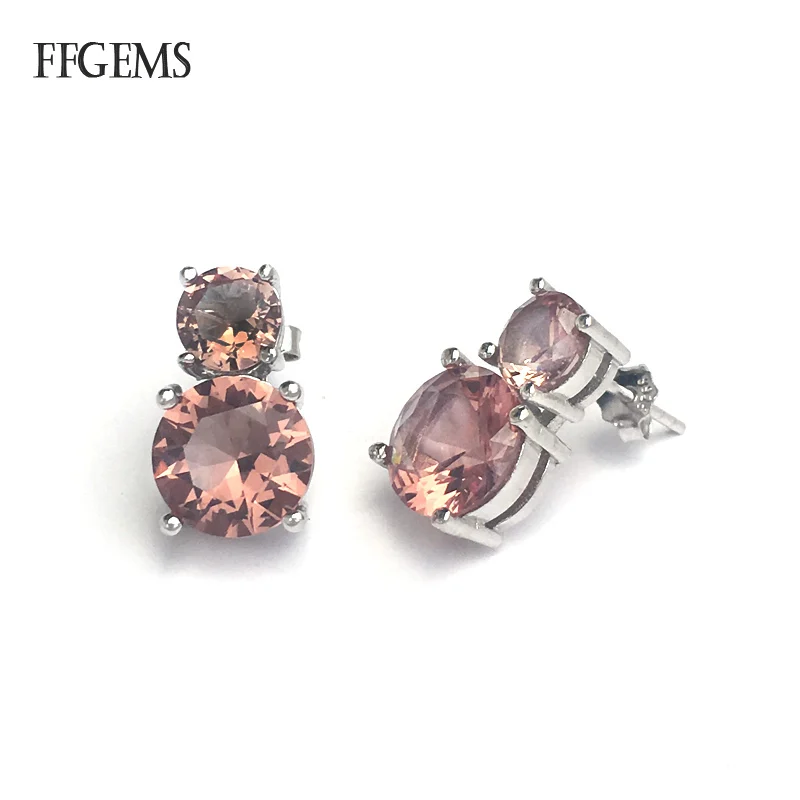 Женские серьги из серебра 925 пробы с зултанитом|Серьги-гвоздики| |