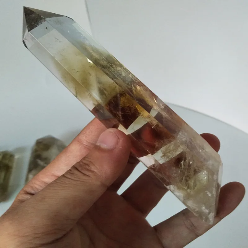 Каменный из натурального цитрина кристалл палочка точка кварц сырой камень обелиск рейки чакры камни и целебные кристаллы