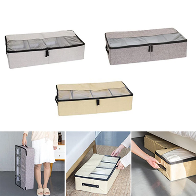 

Washable Foldable Shoes Boxes Storage Dustproof Waterproof Moisture-proof Travel Bags Cotton And Hemp Shoes Box