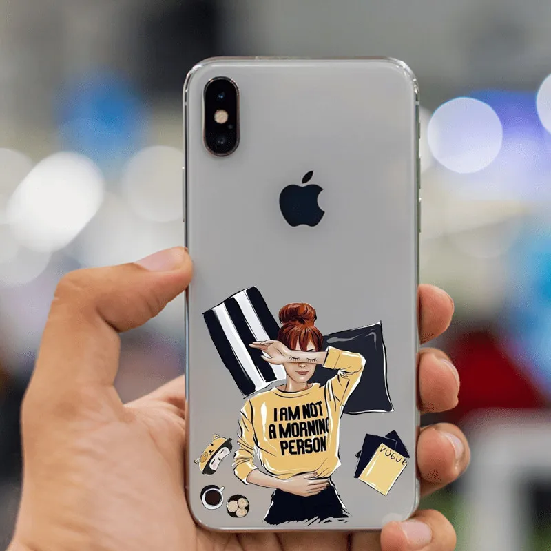 VOGUE queen Princess женский силиконовый чехол для телефона boss coffee из ТПУ iphone 11 11Pro 5C 6 6S 7 8