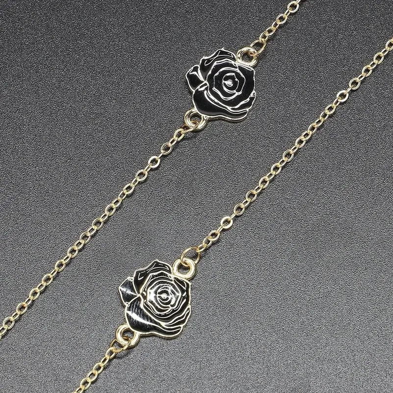 

New Fashion Womens Gold Eyeglass Chains Sunglasses Reading Enamel Flower Glasses Chain Eyewears Cord Holder Neck Strap Rope