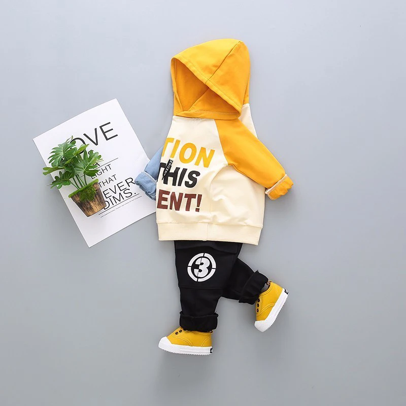 Весенне-Осенняя детская одежда для отдыха Куртка с капюшоном и надписью