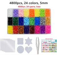 5mm hama beads 15 24 48colorset perler beads iron paper ironing beads diy puzzles pegboard handmade toys for girls