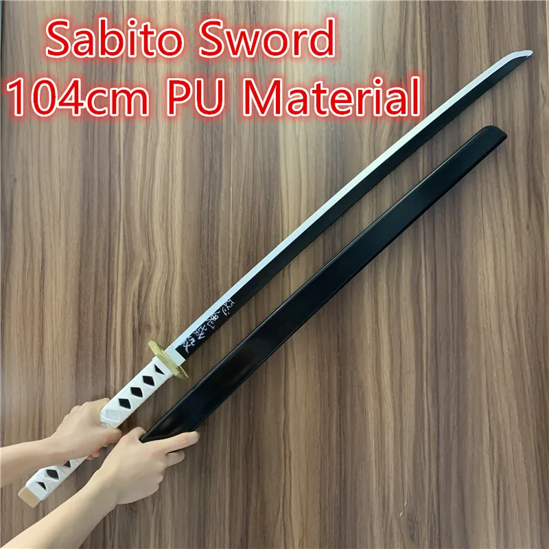 1:1 Demon Slayer Weapon Sabito Black Gold Sowrd Kimetsu no Yaiba Sword Cosplay Ninja Knife 104cm Prop Anime Model | Тематическая