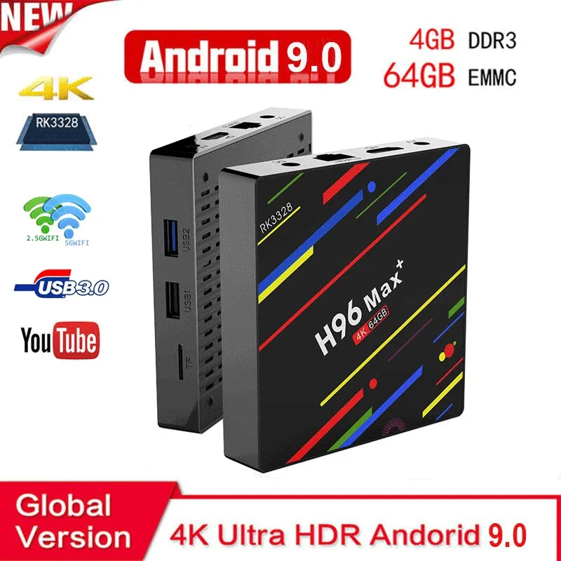 LEMADO H96 MAX Pro tv Box Android 9,0 Rk3328 4 Гб ОЗУ 64 Гб ПЗУ поддержка 4K 3D 5G Wifi H.265 кодировщик Usb 3,0