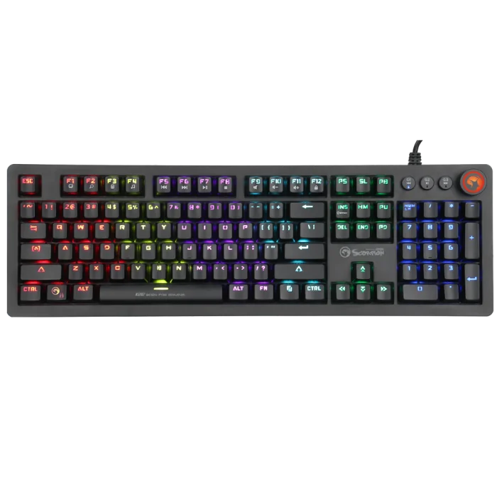 Механическая игровая клавиатура MARVO KG917 с радужной подсветкой Проводная 107