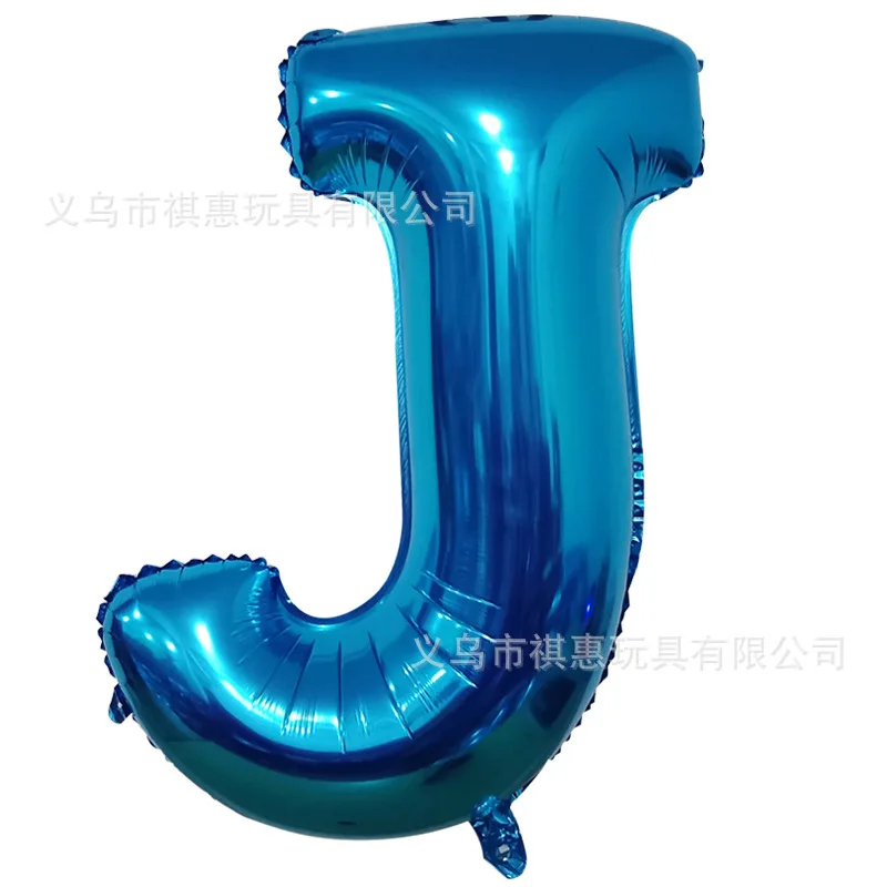 40 inch Blue aluminum film letter balloon Aluminum foil birthday Party wedding supplies Decorative photography props balloon - Цвет: J