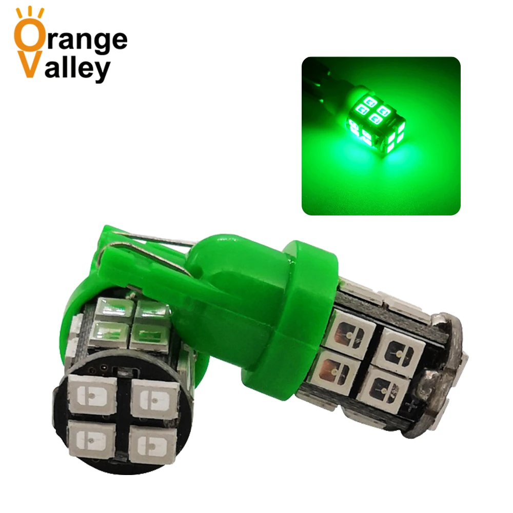 

2PCS W5W T10 Car LED Bulb 20SMD 2835 168 194 Side Marker Lights Map Turn Signal Lamp White Amber Green Red DC 12V