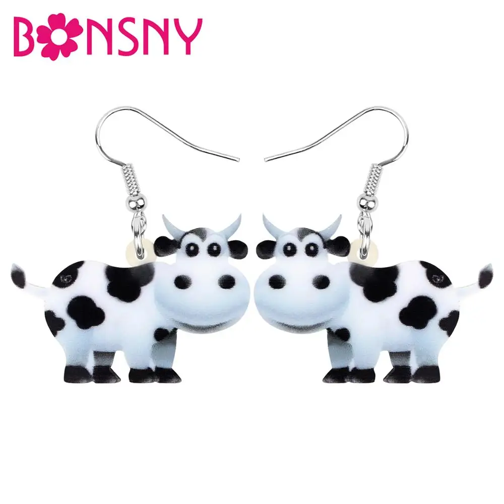 Bonsny акриловый аниме молочный скот корова искусственное ювелирное изделие ферма