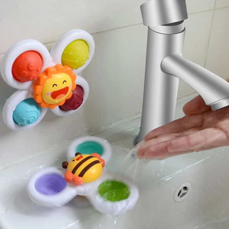 

3Pcs/Set Fidget Finger Hand Spinner Suction Cup Spinner Top Toy Baby Toys Safe Interesting Baby Roatation Toy for Childr