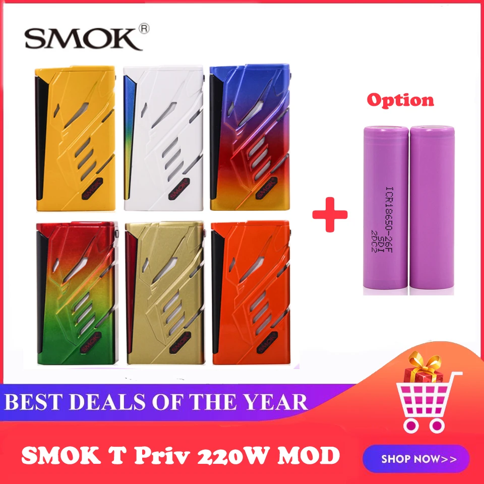 SMOK T Priv 220 Вт мод питание от Двойной 18650 батареи электронная сигарета Vape для 510
