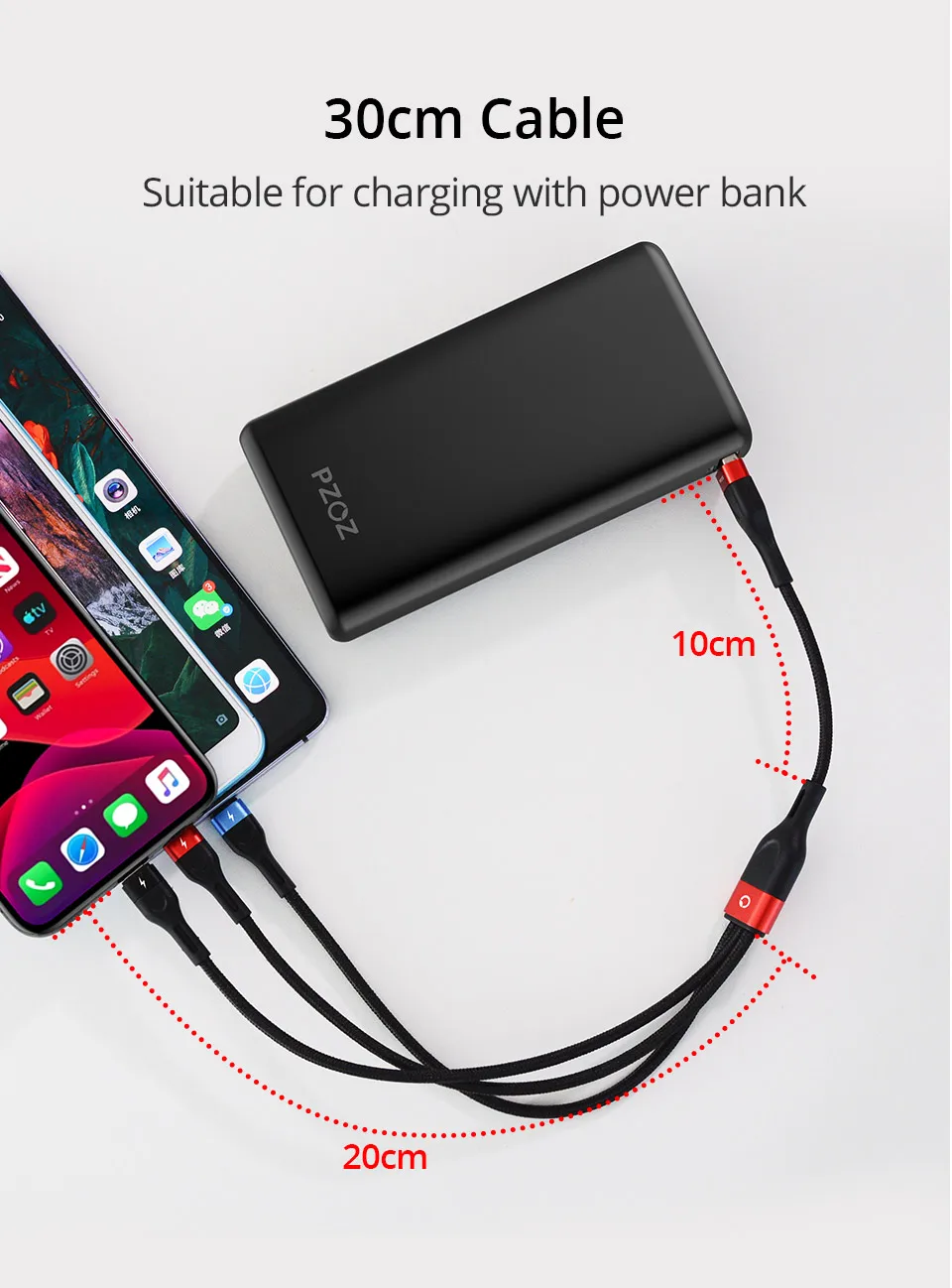 PZOZ 3 в 1 USB кабель для iphone Xiaomi Sunung Micro usb type C кабель для зарядного устройства type-c кабель для быстрой зарядки кабель для зарядного устройства