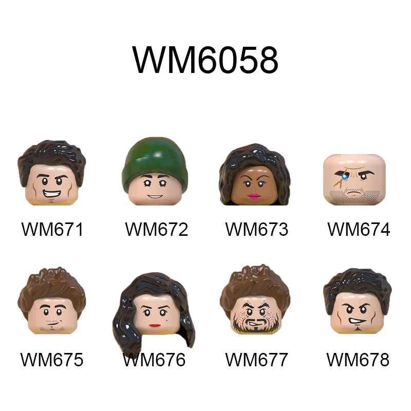 

WM671 WM672 WM673 WM674 WM675 WM676 WM677 WM678 WM6058 Figures Heads Movie Series Bricks Building Blocks Educational Toy For Kid
