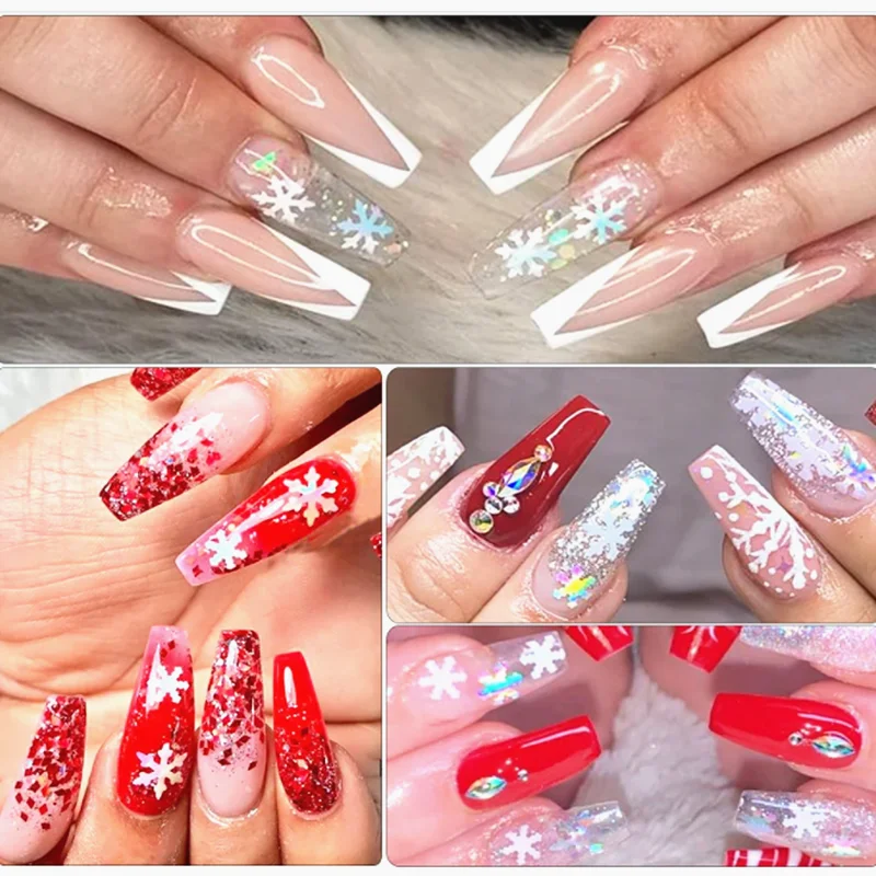 1 пакет голографические рождественские лазерные снежинки блестки для ногтей