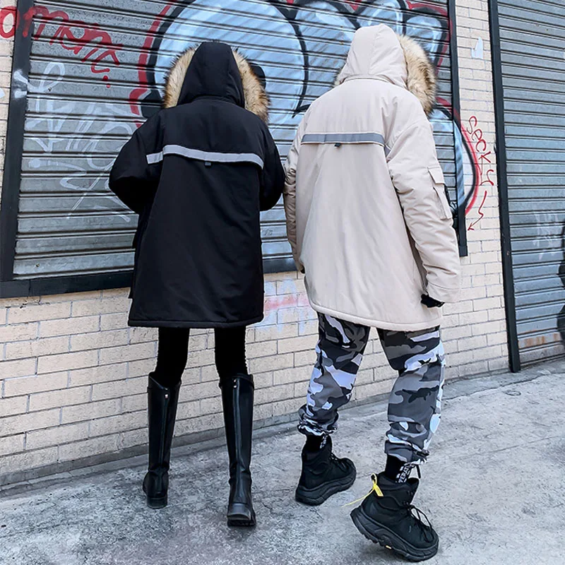 

2019 Winter Warm New Men's Cotton Clothing Fashion Hip Hop Thick Warm Cotton Jacket Warm Coat US Size