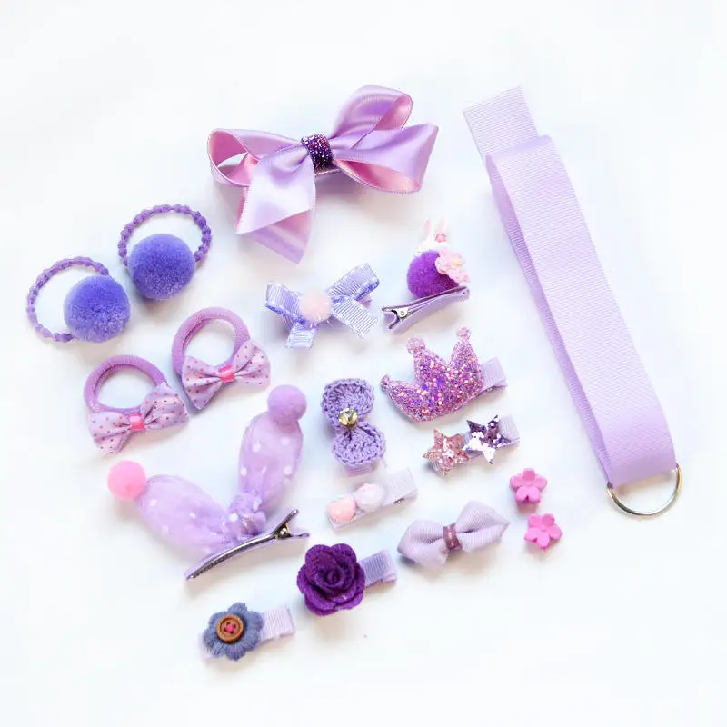 T7 Balleenshiny, 17 шт., корейский детский головной убор, заколки-клипсы для волос, тканевая детская веревка для волос, заколка для волос, милая цена, заколки для волос для девочек - Цвет: T7