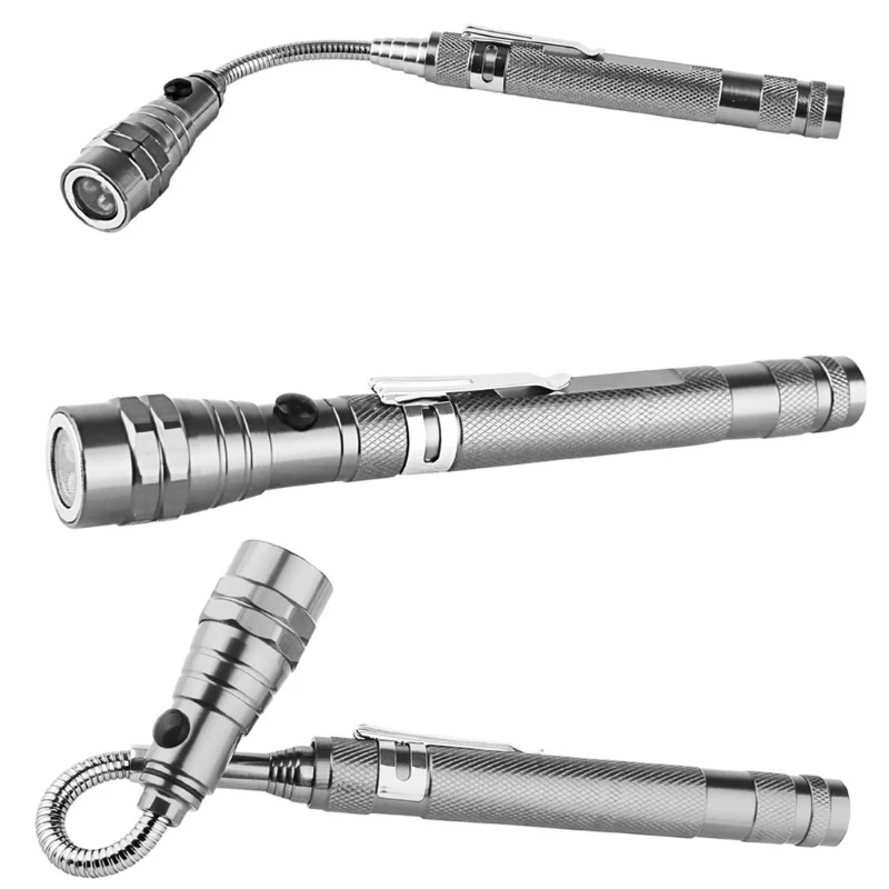 Гибкий 3 torche светодиодный télescopique magnétique de Pick Up Tool Lampe poche New|Фонарики и