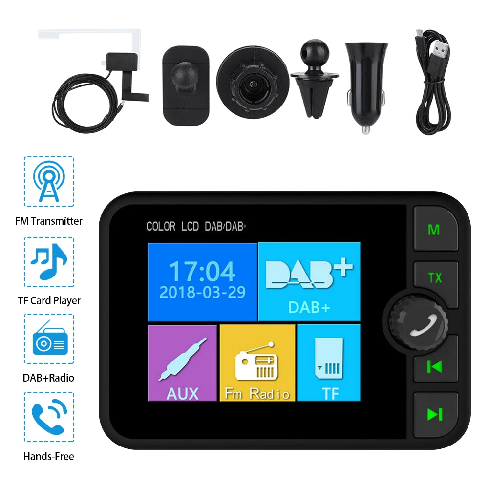 Автомобильный адаптер DAB для автомагнитолы тюнер USB fm-передатчик AUX BT музыкальный