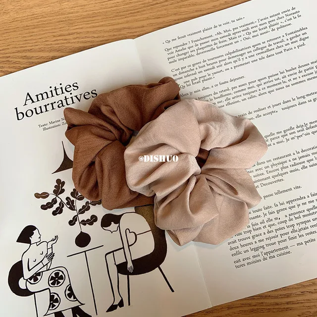 

Fashion Head Female Large Intestine Hair Ring Headdress Tie Head Simple Retro French Elastic Rubber Bands Hair Accessories