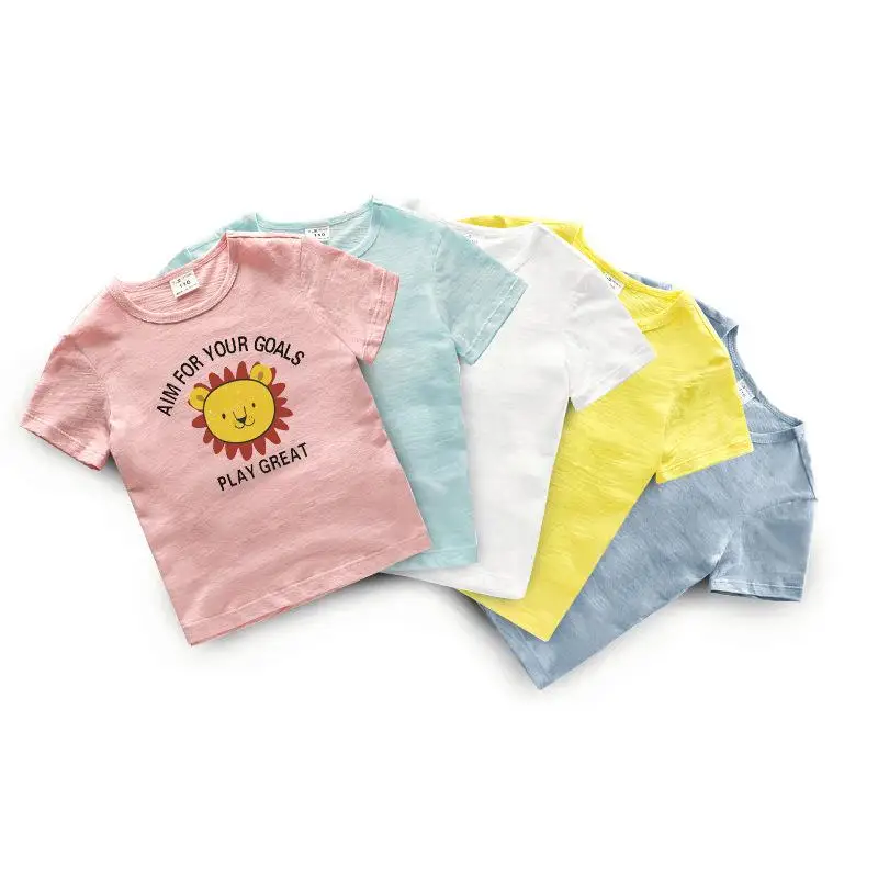 Новинка 2020 г. милые летние футболки с короткими рукавами для мальчиков и девочек