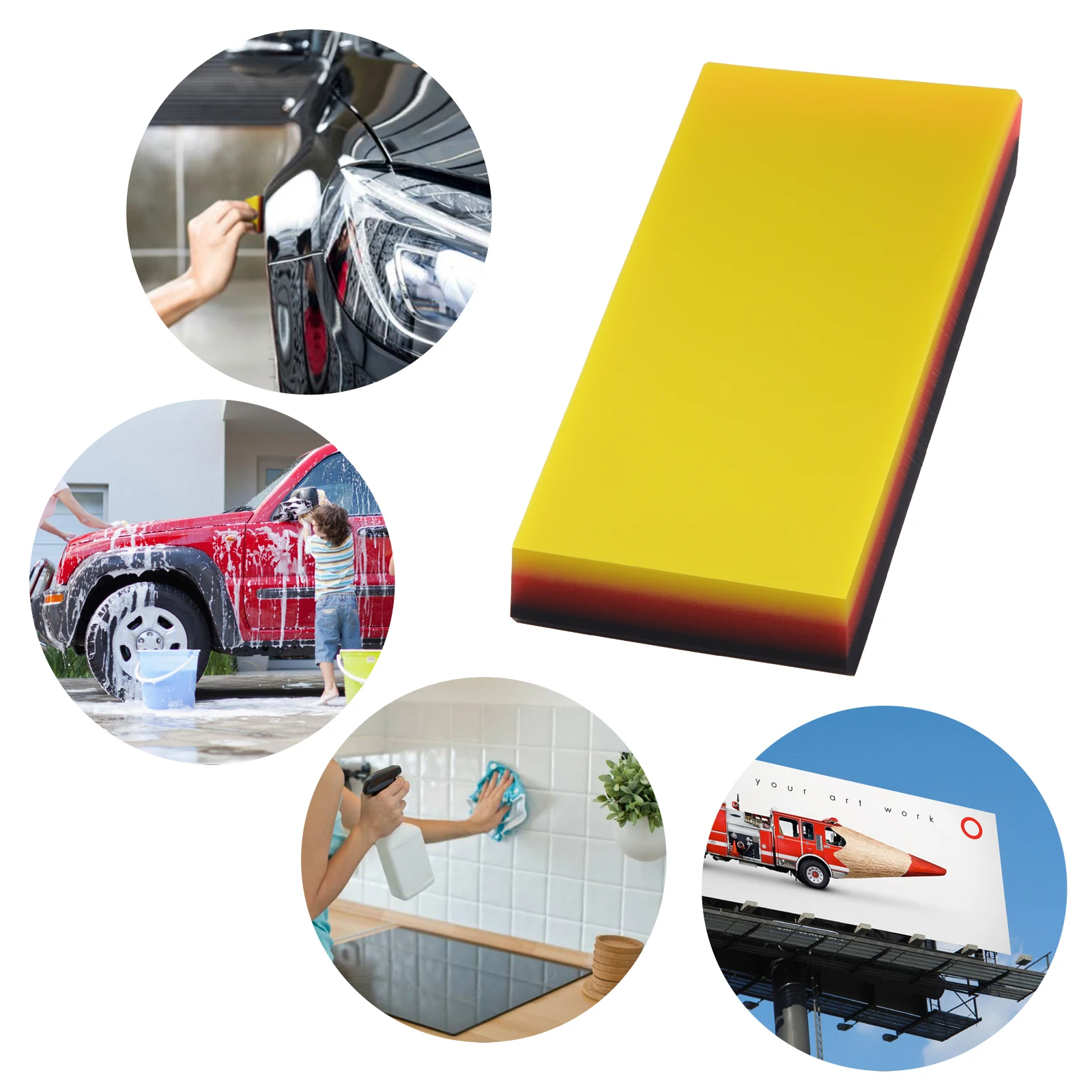

FOSHIO 6PCS Film Protective TPU Vinyl Squeegee Car Window Wrap Tint Sticker Paint Glass Water Ice Wiper 2in1 Cleaning Scraper