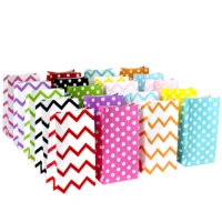 20pcs stand up colorful zigzag paper bag wedding birthday party favor gift bags polka dot paper treat bag wrapping supplies